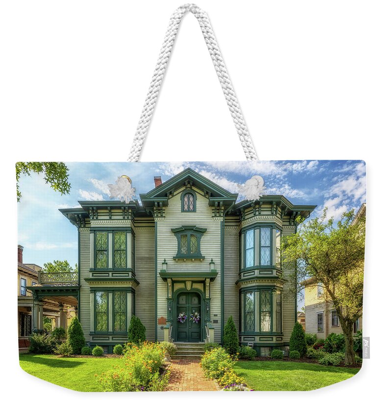 Governor Oglesby Mansion Weekender Tote Bag featuring the photograph Governor Oglesby Mansion - Decatur, Illinois by Susan Rissi Tregoning