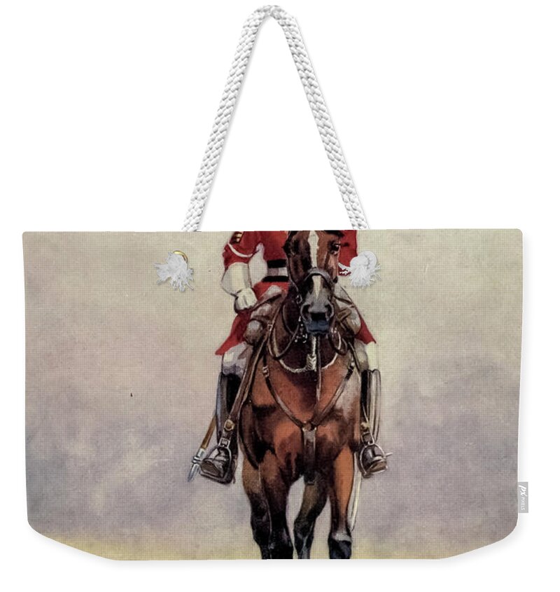 Armies Of India Weekender Tote Bag featuring the painting Governor's Bodyguard, Bombay Musalman Rajput q5 by Historic Illustrations