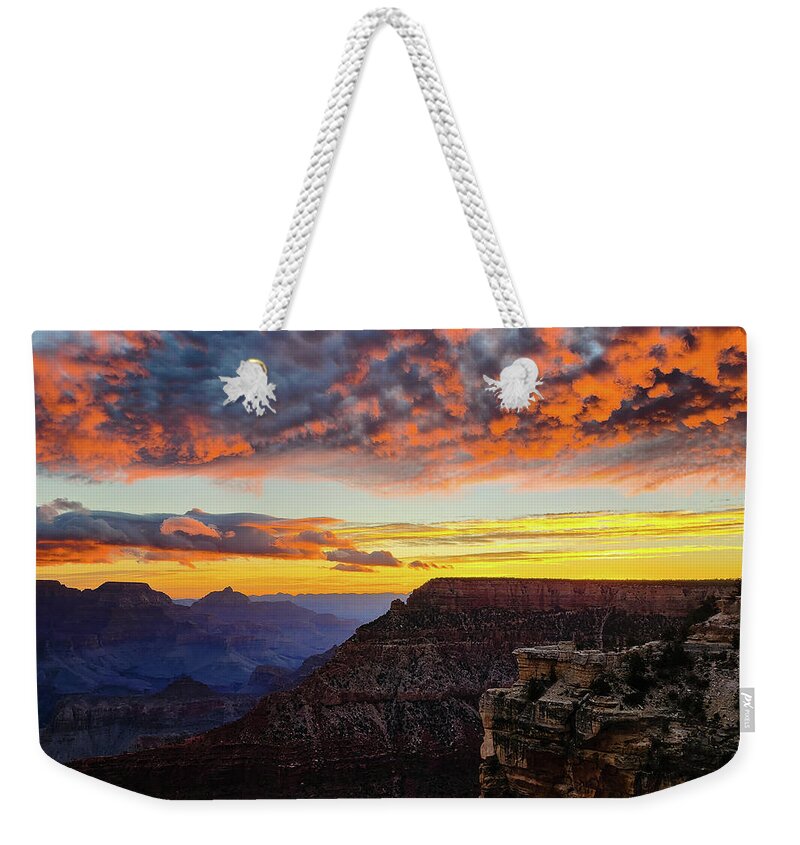 Grand Canyon Weekender Tote Bag featuring the photograph Grand Canyon Sunrise by Susie Loechler