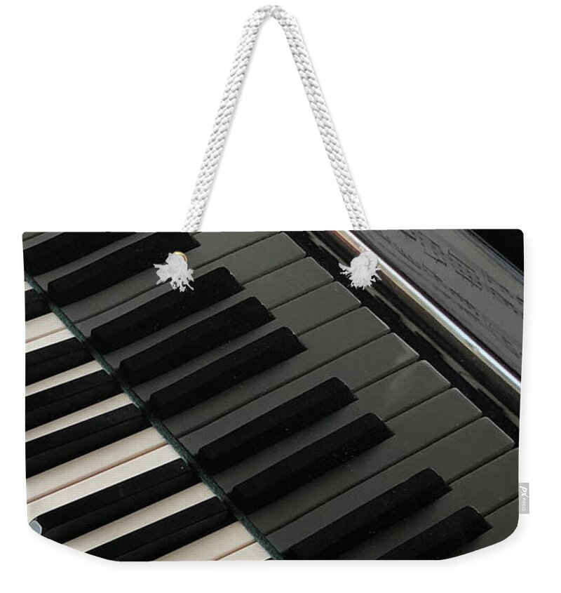 Piano Weekender Tote Bag featuring the photograph Grand Reflections Keyboard by Catherine Ludwig Donleycott