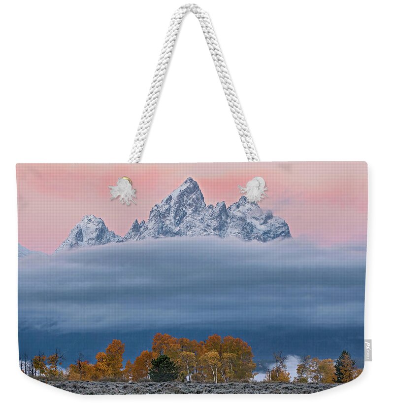 Grand Tetons Weekender Tote Bag featuring the photograph Grand Teton Color by Wesley Aston