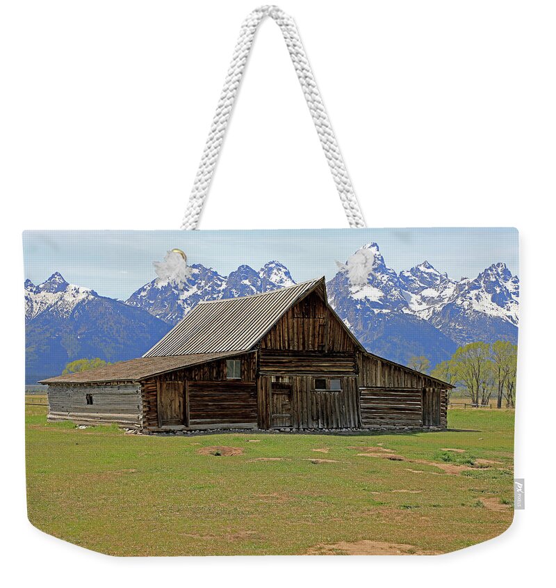 Grand Teton National Park Weekender Tote Bag featuring the photograph Grand Teton National Park - T.A. Moulton Barn by Richard Krebs