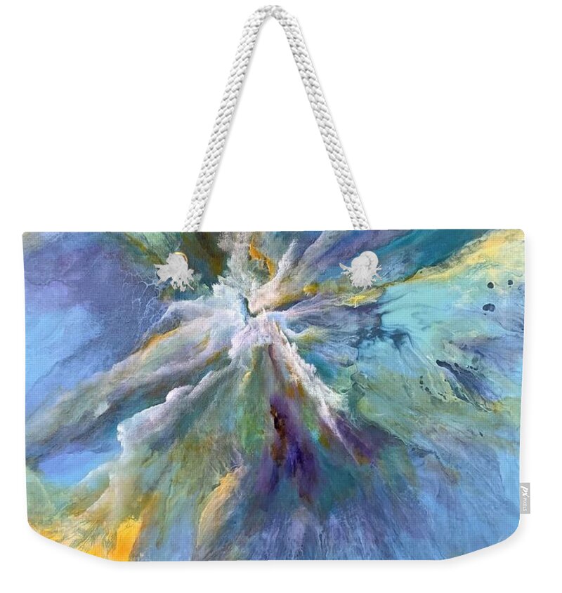Abstract Weekender Tote Bag featuring the painting Grandeur by Soraya Silvestri