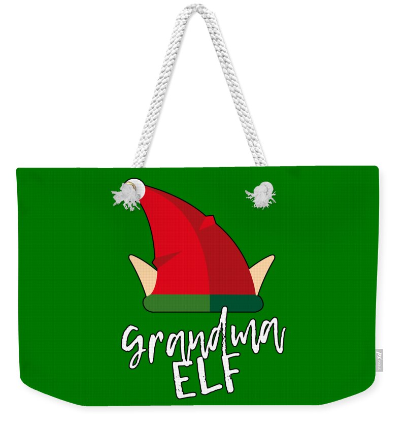 Christmas 2023 Weekender Tote Bag featuring the digital art Grandma Elf Christmas Costume by Flippin Sweet Gear