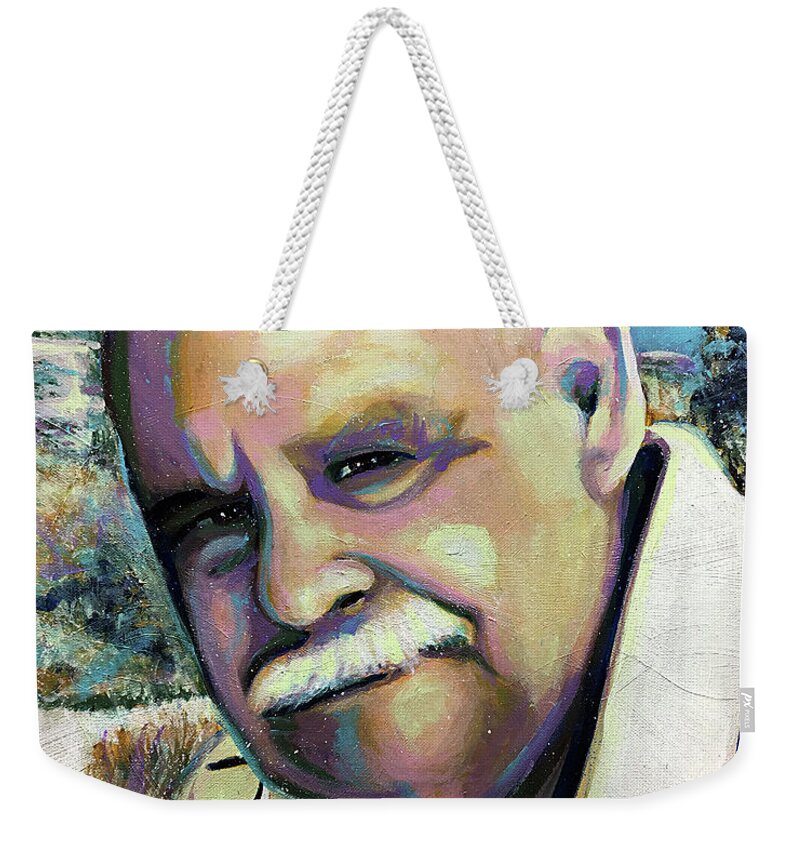  Weekender Tote Bag featuring the painting Grandpa Gorra by Steve Gamba