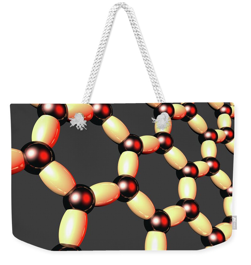 Allotrope Weekender Tote Bag featuring the digital art Graphene Closeup by Russell Kightley