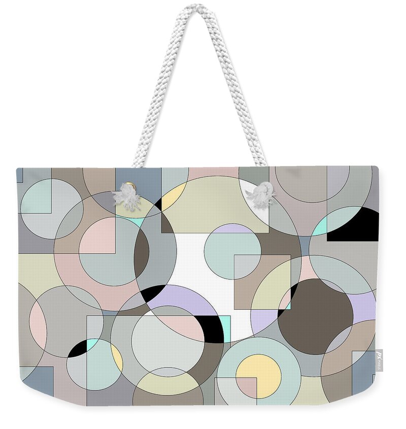 Graphic Grayed Pastels Weekender Tote Bag featuring the digital art Graphic Grayed Pastels by Val Arie