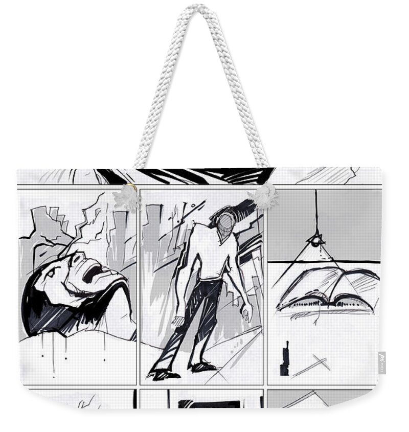 Gray Face Weekender Tote Bag featuring the painting Gray Face by John Gholson