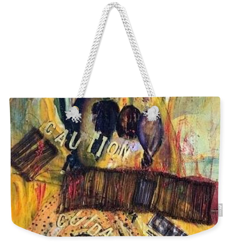 Border Wall Weekender Tote Bag featuring the painting Great Again by Peggy Blood