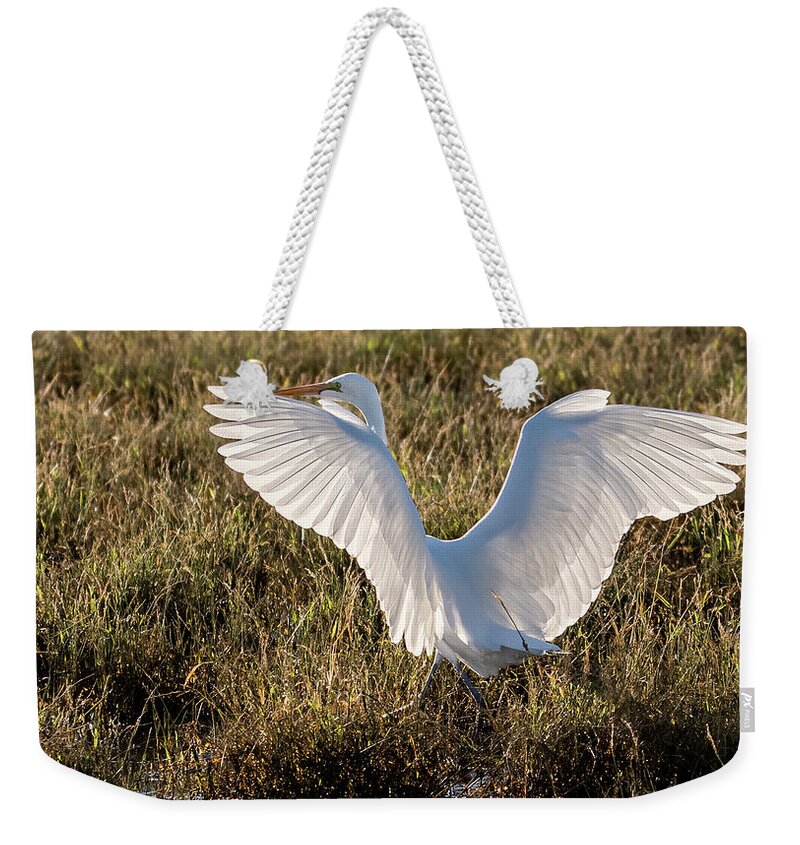 Great Egrets Weekender Tote Bag featuring the photograph Great Egrets 2372-111221 by Tam Ryan