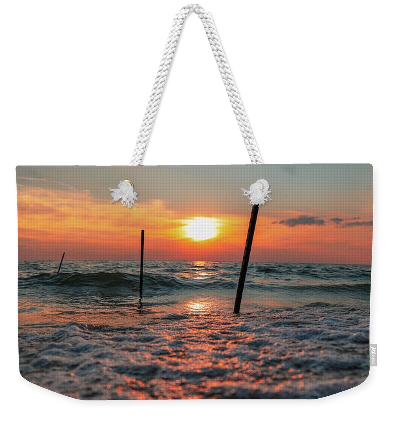 Nature Weekender Tote Bag featuring the photograph Great Lake Sunset by Go and Flow Photos