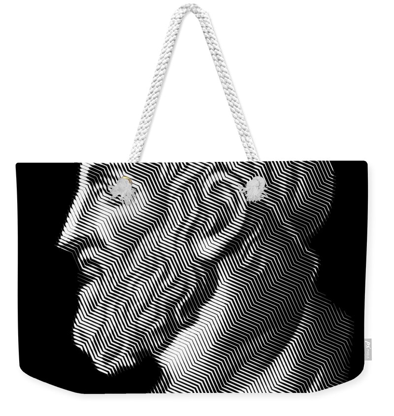 Education Weekender Tote Bag featuring the digital art Greek mathematician, engineer and inventor Archimedes, portrait by Cu Biz