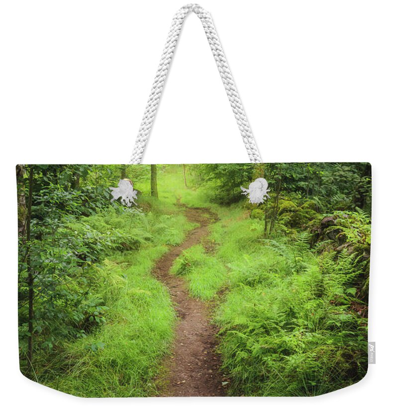 Forest Weekender Tote Bag featuring the photograph Green Forest Path by Nicklas Gustafsson
