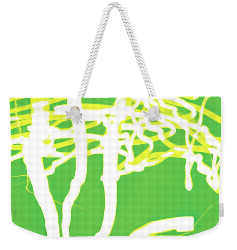 Green Abstract Photographs Weekender Tote Bag featuring the digital art Green Light by David Davies