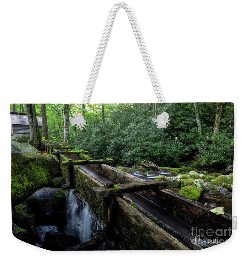 Art Prints Weekender Tote Bag featuring the photograph Grist Mill Flume by Nunweiler Photography