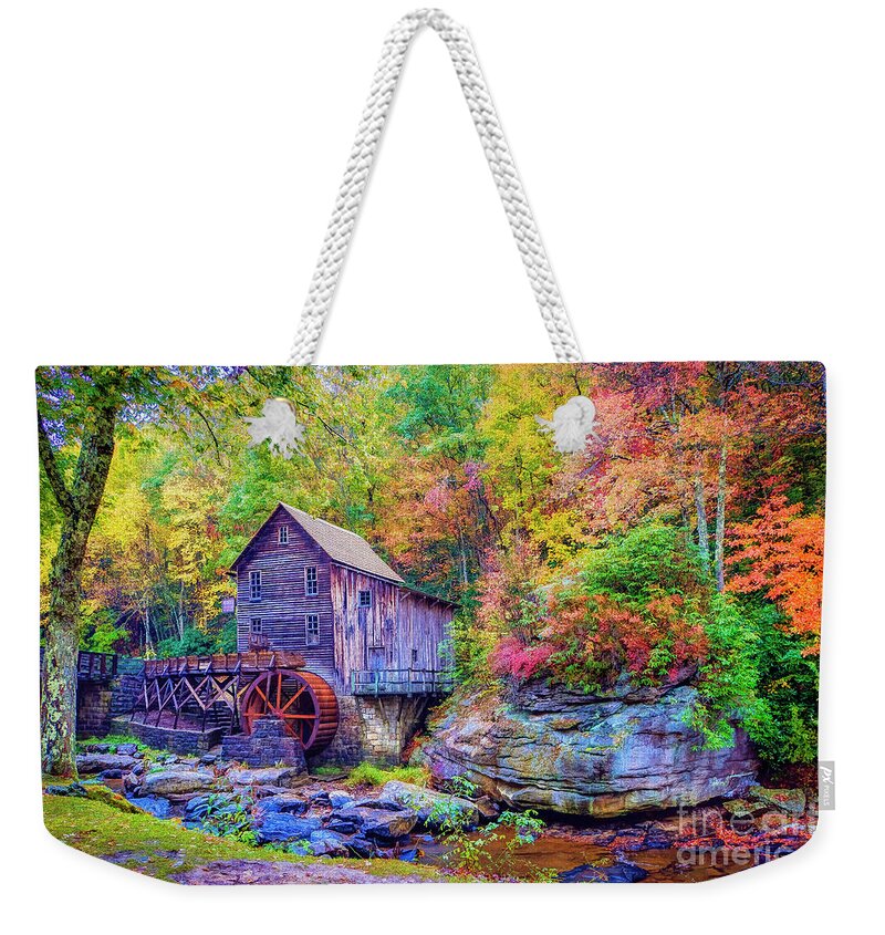 Landscape Weekender Tote Bag featuring the photograph Grist Mill by Tom Watkins PVminer pixs