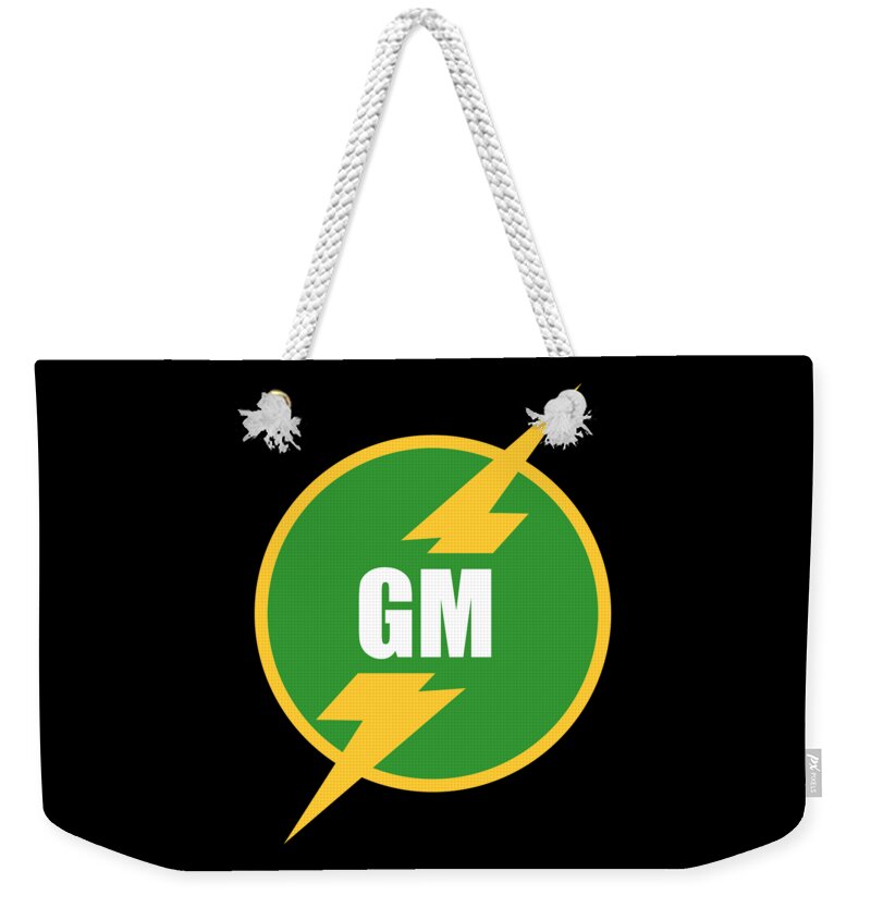 Funny Weekender Tote Bag featuring the digital art Groomsmen Gm Logo by Flippin Sweet Gear