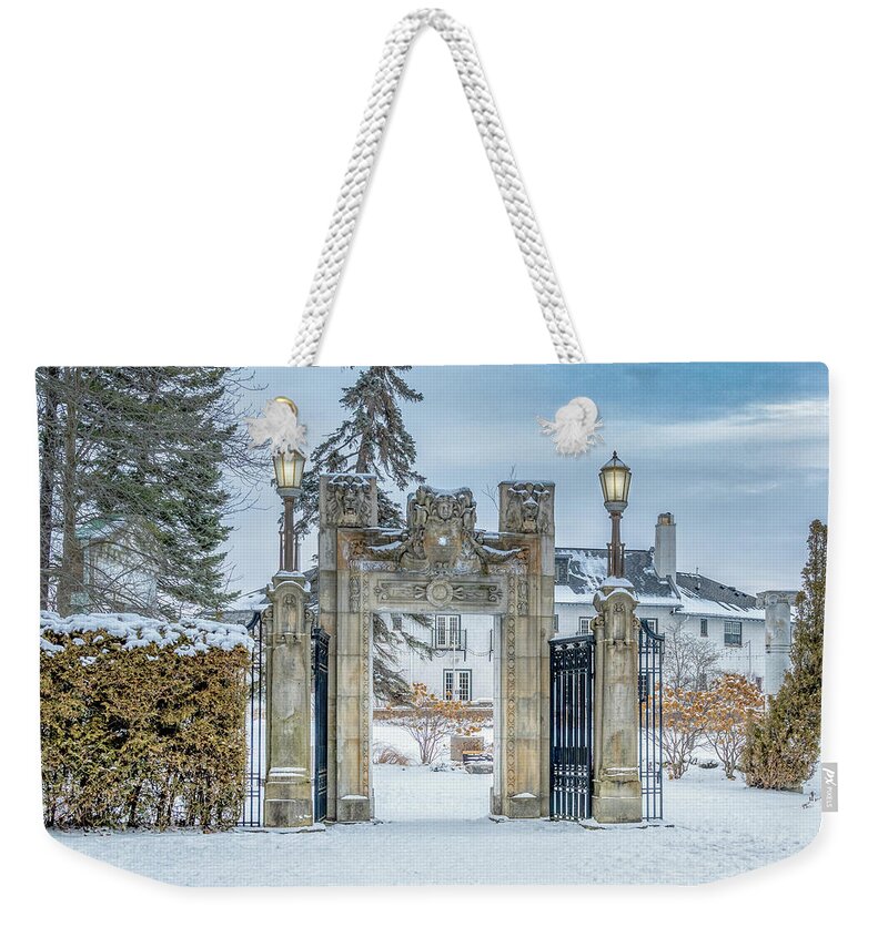 Canada Weekender Tote Bag featuring the photograph Guild Inn Gate by Dee Potter