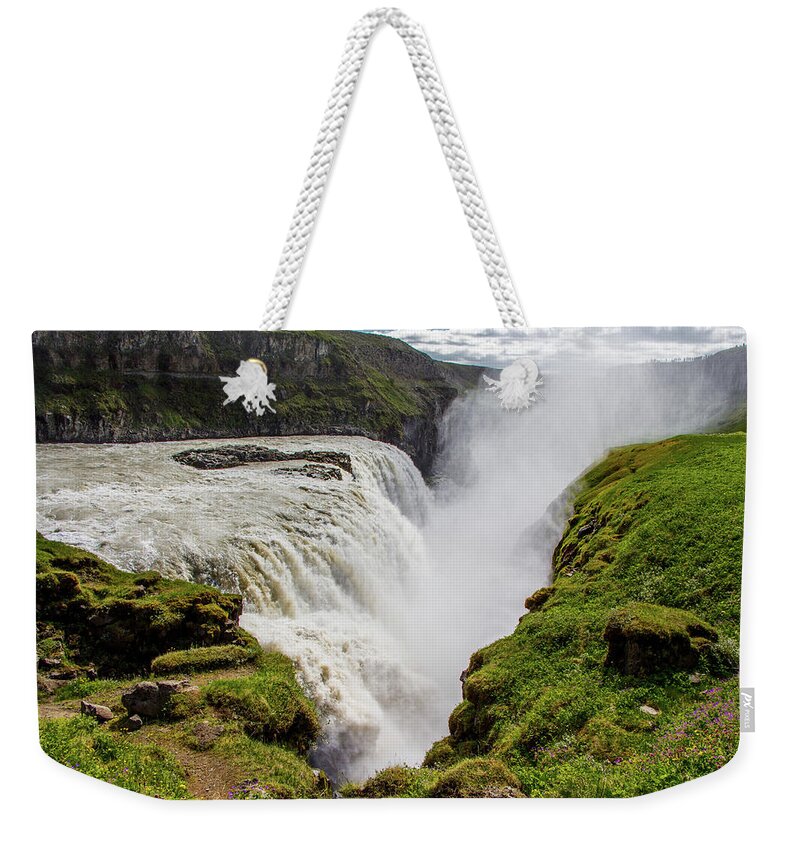 Gulfoss Waterfall Weekender Tote Bag featuring the photograph Gulfoss Waterfall, Iceland by Venetia Featherstone-Witty