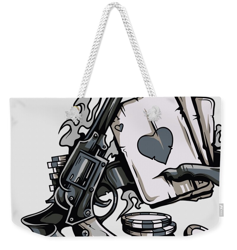 Gun And Cards Western Game Gambler Gift Weekender Tote Bag