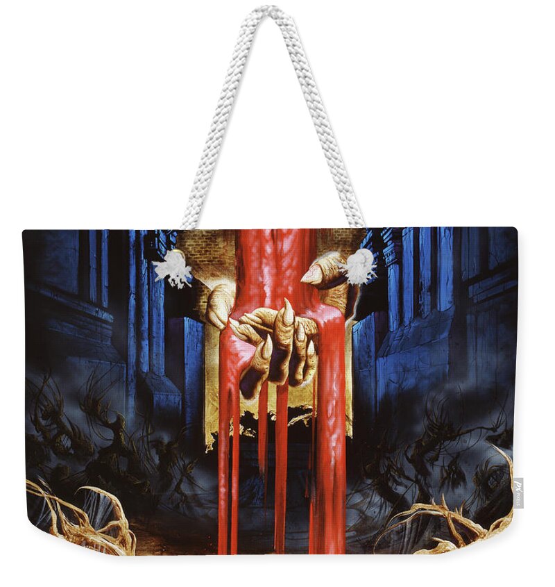 Heavy Metal Weekender Tote Bag featuring the painting Gutted - Bleed For Us To Live by Sv Bell