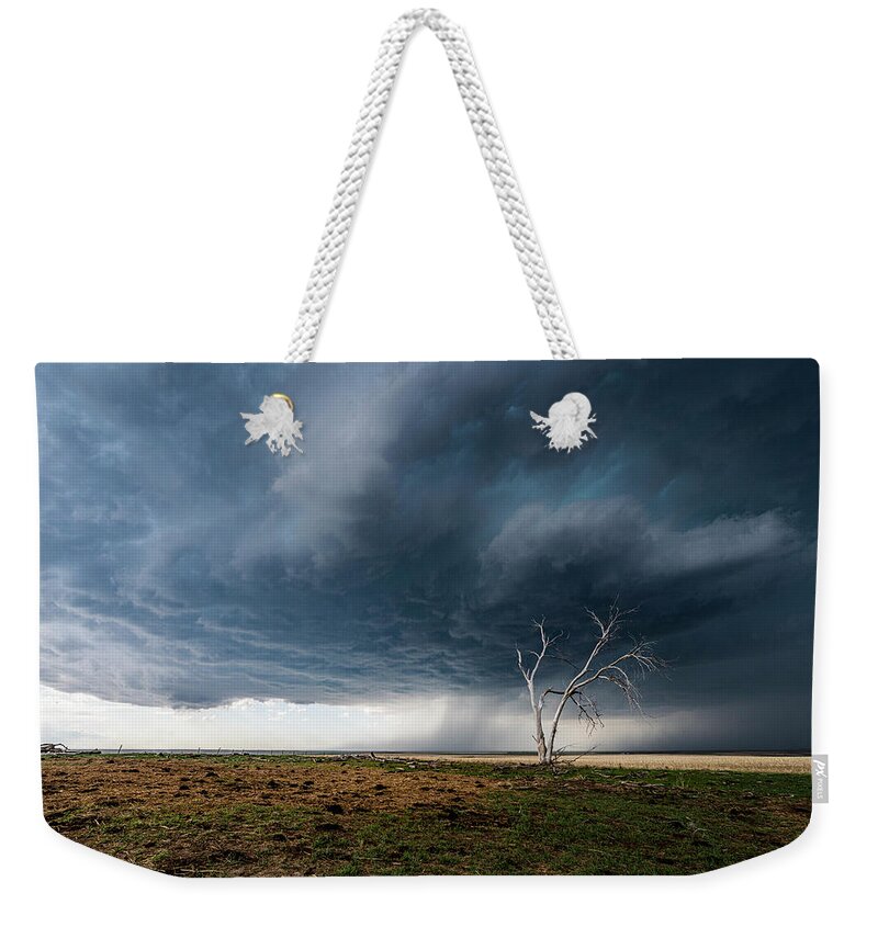 Thunderstorm Weekender Tote Bag featuring the photograph Hail on the Horizon by Marcus Hustedde