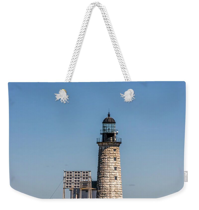 Halfway Rock Lighthouse Weekender Tote Bag featuring the photograph Halfway Rock Lighthouse by Elizabeth Dow