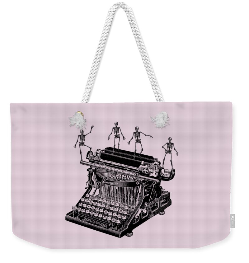Typewriter Weekender Tote Bag featuring the digital art Halloween scene by Madame Memento