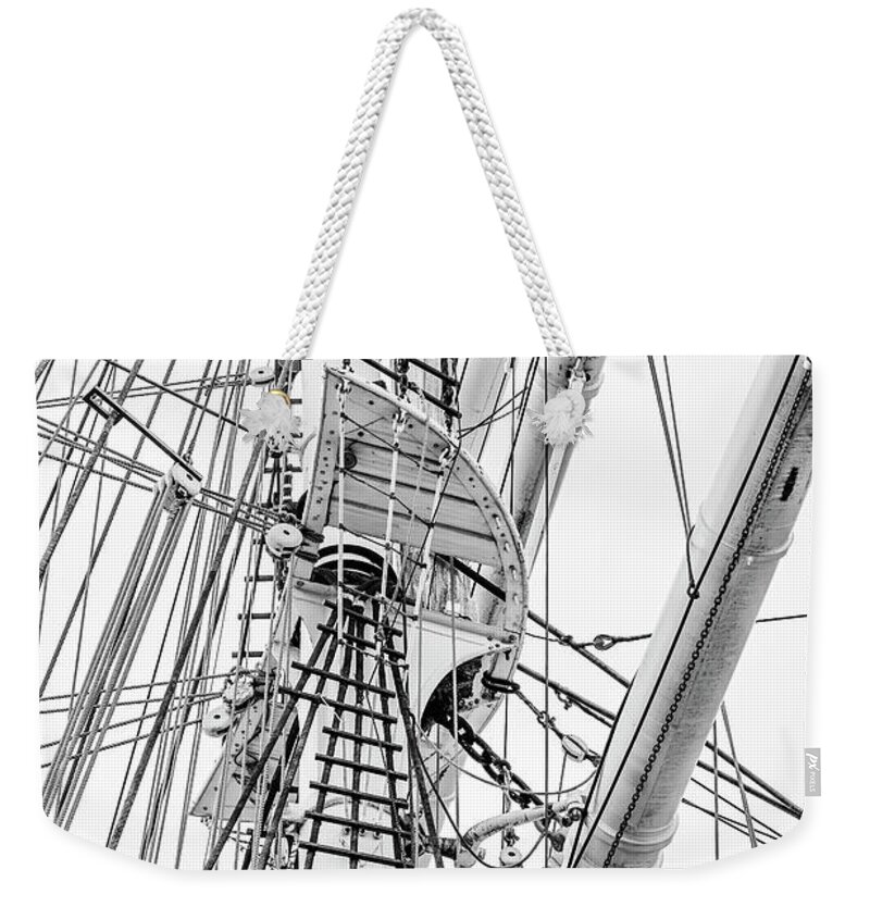 Halyards Weekender Tote Bag featuring the photograph Halyard Abstract by Cate Franklyn
