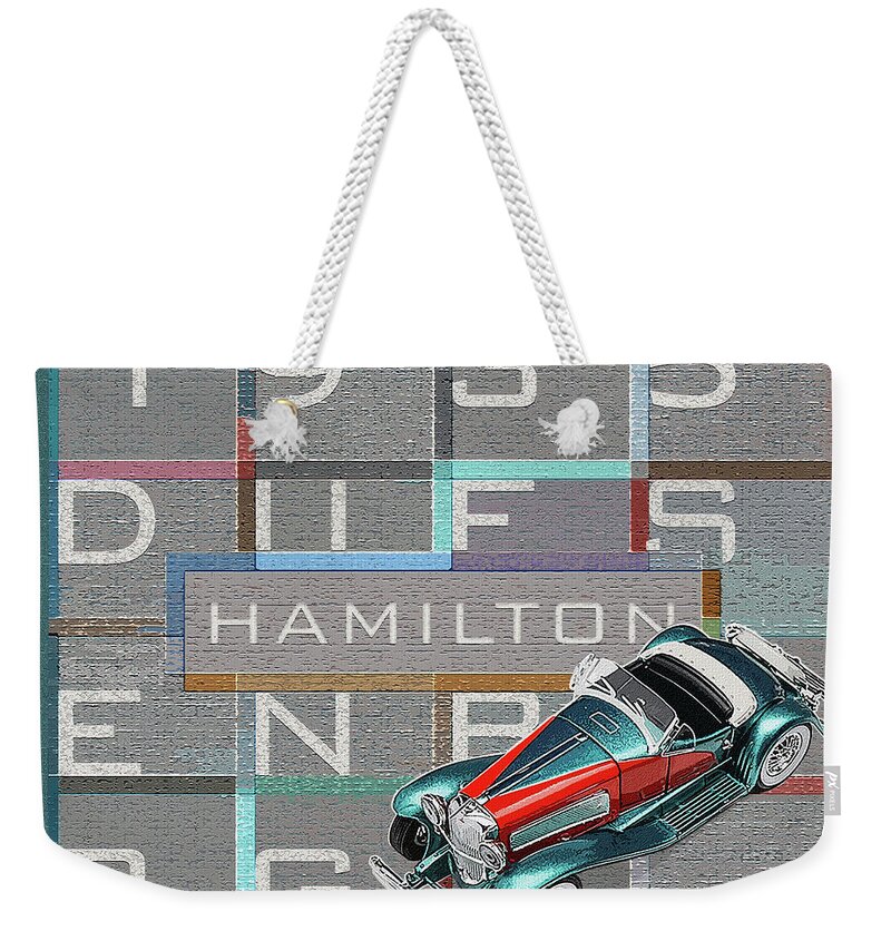 Hamilton Collection Weekender Tote Bag featuring the digital art Hamilton Collection / 1935 Duesenberg by David Squibb
