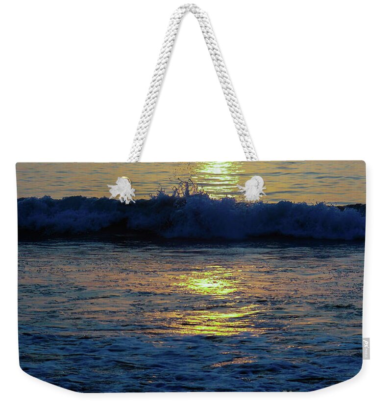 Hampton Beach Sun Reflection Weekender Tote Bag featuring the photograph Hampton Beach Sunshine by Eunice Miller