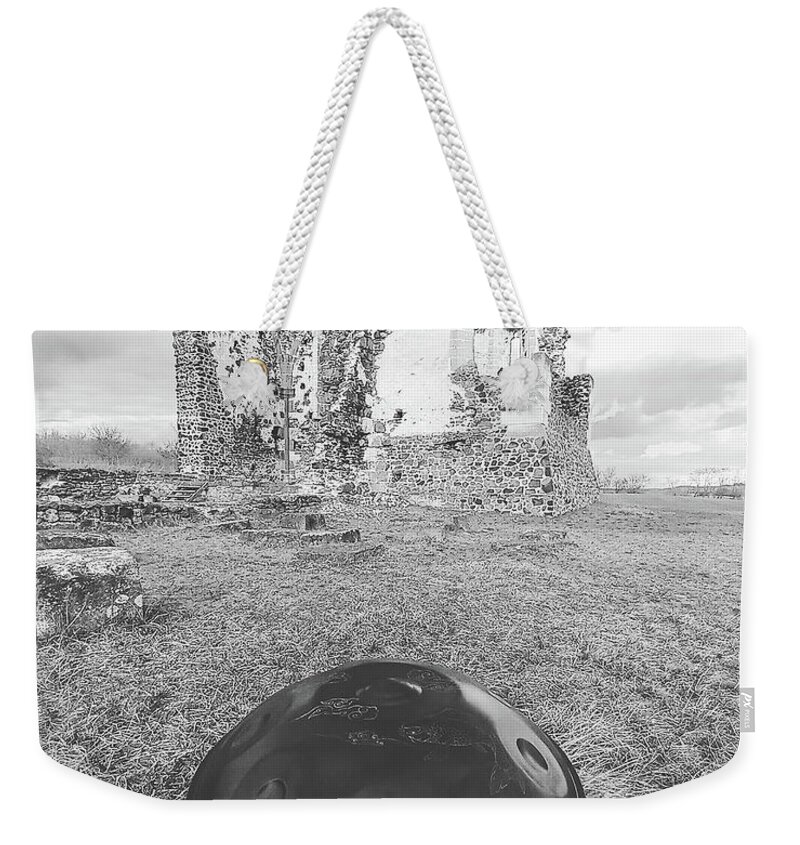 Ruin Weekender Tote Bag featuring the photograph Handpan at ruins by Alexa Szlavics