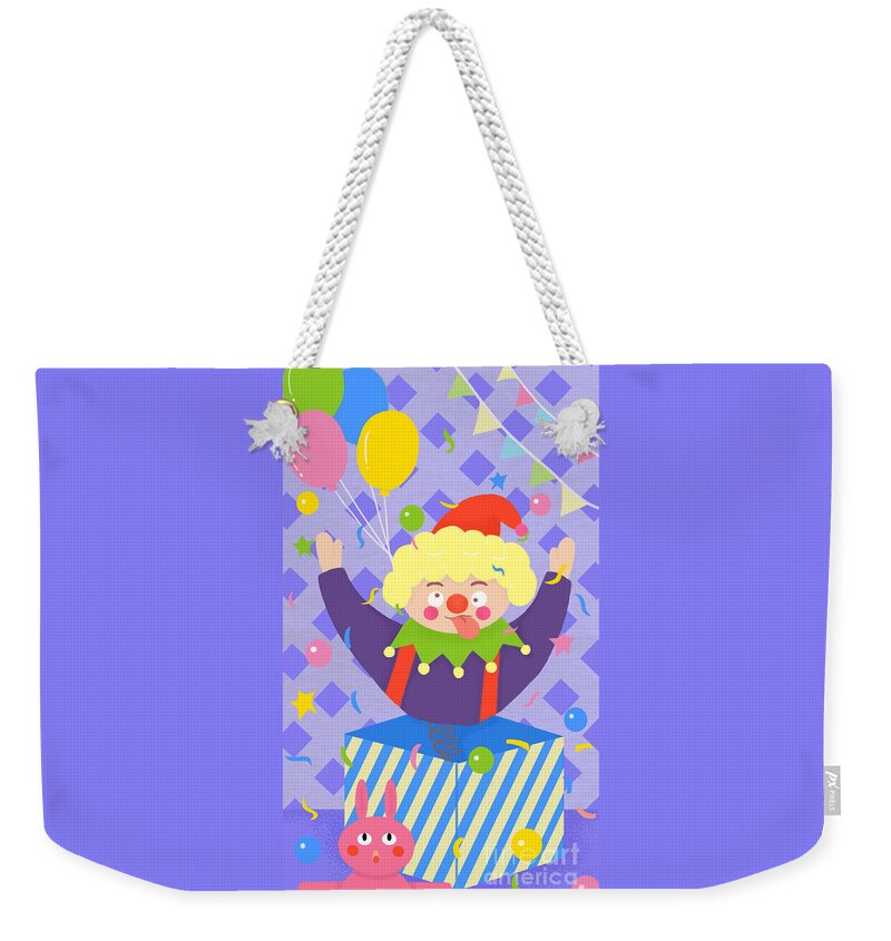 Scene Weekender Tote Bag featuring the drawing Happy April Fools' Day by Min Fen Zhu
