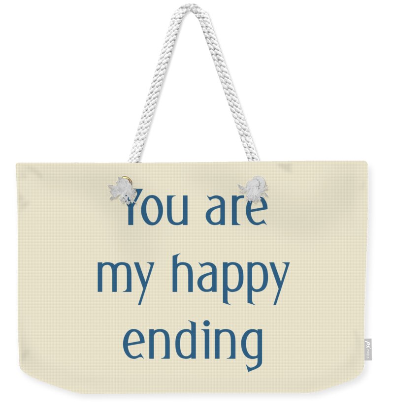 You Are My Happy Ending Weekender Tote Bag featuring the digital art Happy Ending In Blue by Madame Memento