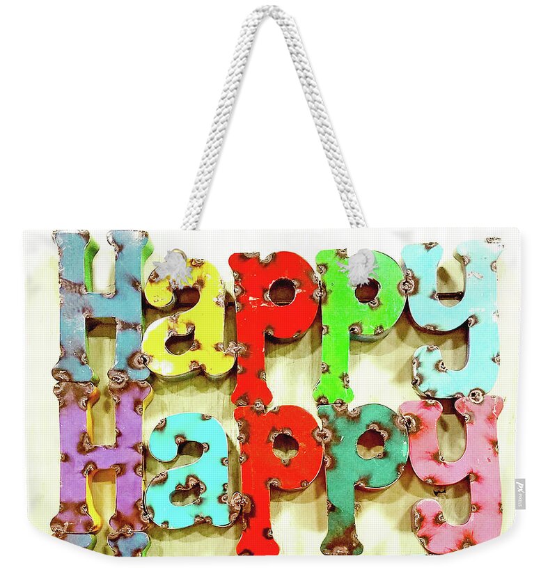 Father's Day Weekender Tote Bag featuring the mixed media Happy Happy Happy Father's Day by Sharon Williams Eng