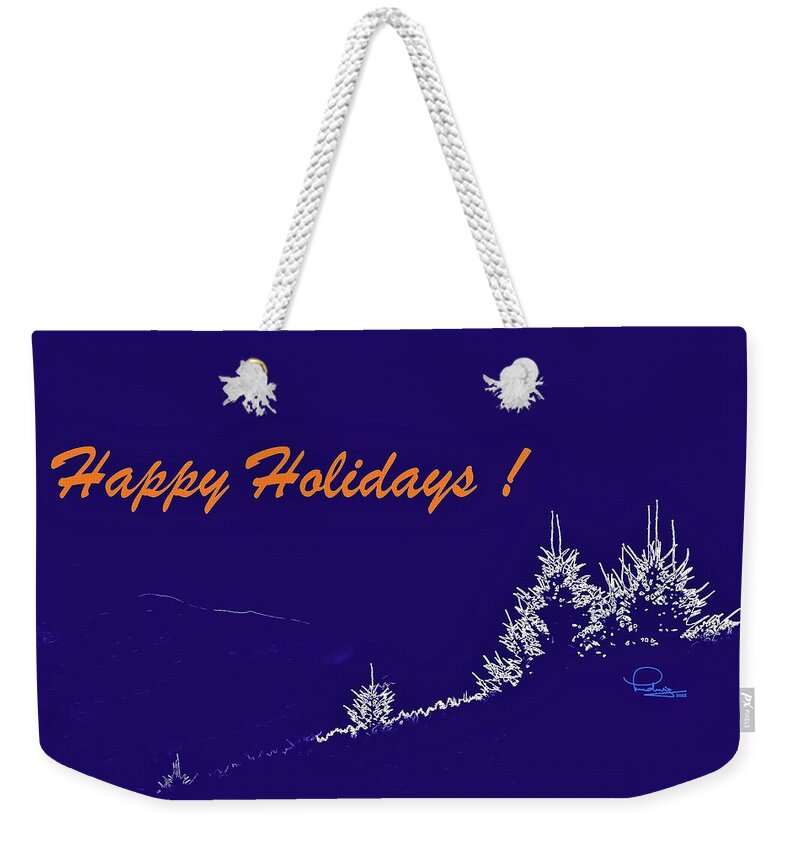 Greeting Card Weekender Tote Bag featuring the digital art Happy Holidays 2022 by Ludwig Keck