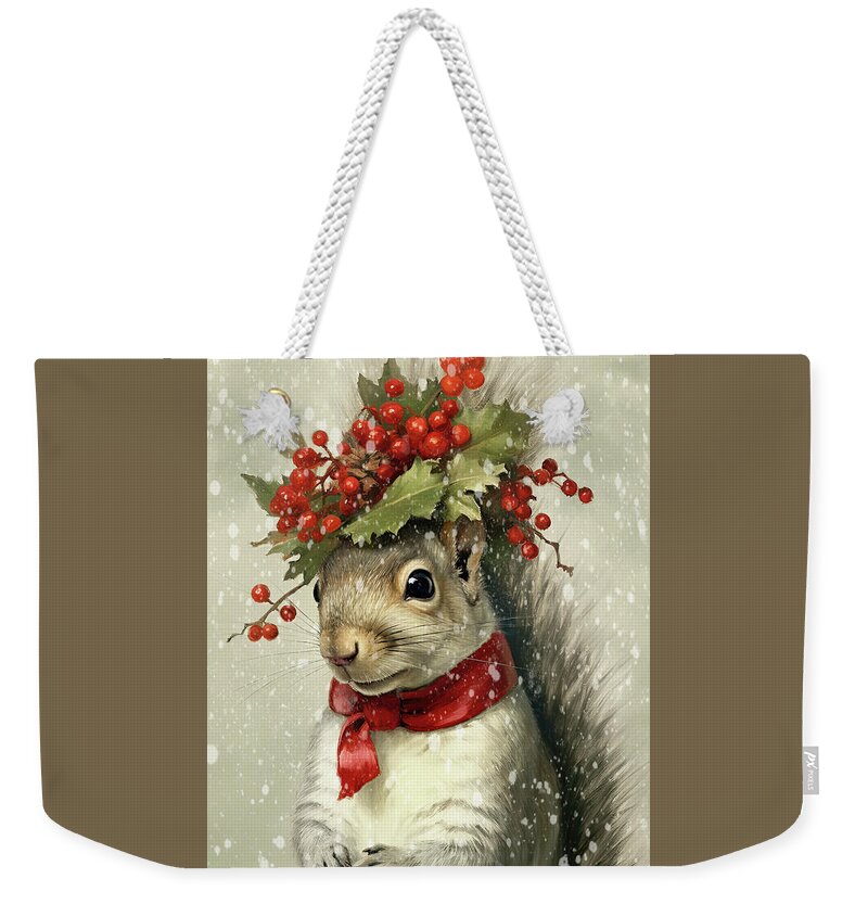 #faaadwordsbest Weekender Tote Bag featuring the painting Happy Holly by Tina LeCour