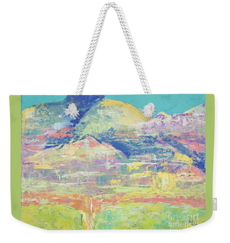 Happy Weekender Tote Bag featuring the painting Happy Places 1 of 2 by Cheryl McClure