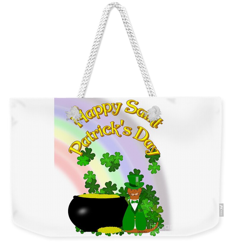 Oliver Weekender Tote Bag featuring the digital art Happy Saint Patricks Day Oliver by Colleen Cornelius