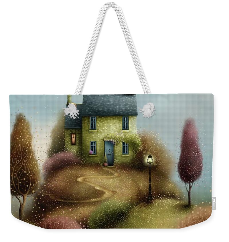 Landscape Weekender Tote Bag featuring the painting Hare Hill Cottage by Joe Gilronan