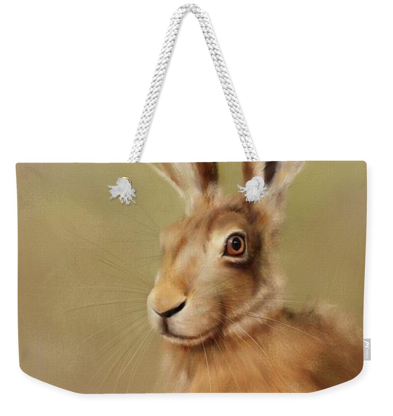 Paintings Weekender Tote Bag featuring the painting Hare by Joe Gilronan