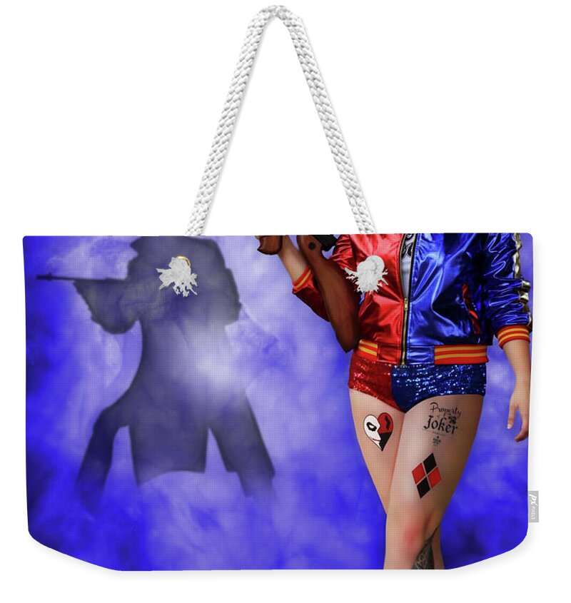 Harley Weekender Tote Bag featuring the photograph Harley Night of the Joker by Jon Volden