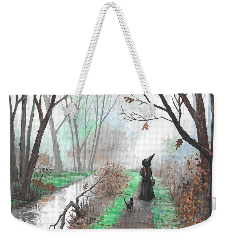 Print Weekender Tote Bag featuring the painting Haunted Brook by Margaryta Yermolayeva