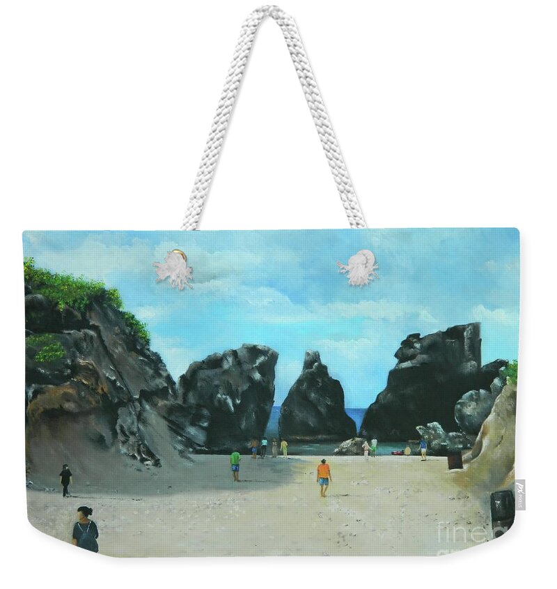 Jamaica Landscape Weekender Tote Bag featuring the painting Having Vitamin Sea by Kenneth Harris