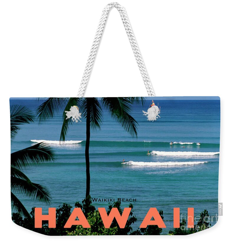 Waikiki Weekender Tote Bag featuring the photograph Hawaii 35, Waikiki Beach by John Seaton Callahan