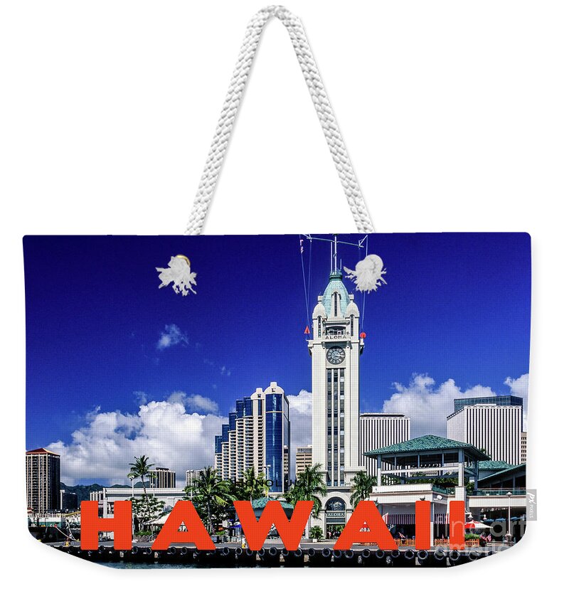 Hawaii Weekender Tote Bag featuring the photograph Hawaii 40, The Aloha Tower by John Seaton Callahan