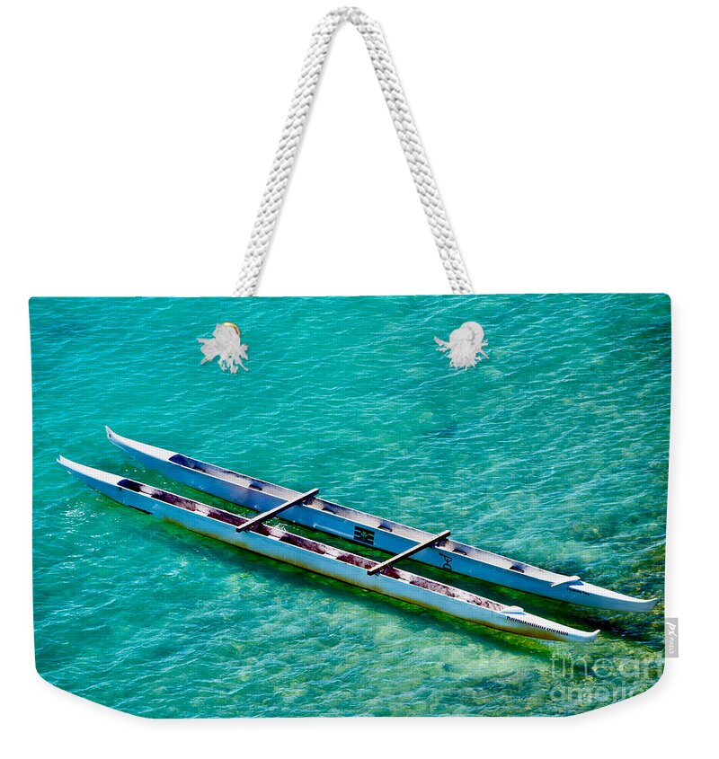Hawaii Weekender Tote Bag featuring the photograph Hawaiian Double Hull Canoe by Debra Banks