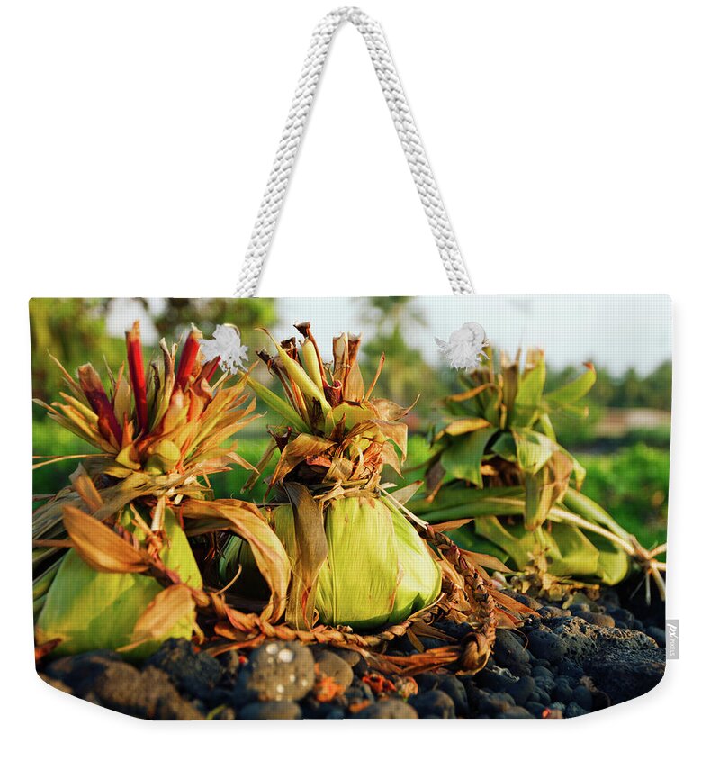Hawaii Weekender Tote Bag featuring the photograph Hookupu at Sunset by Denise Bird