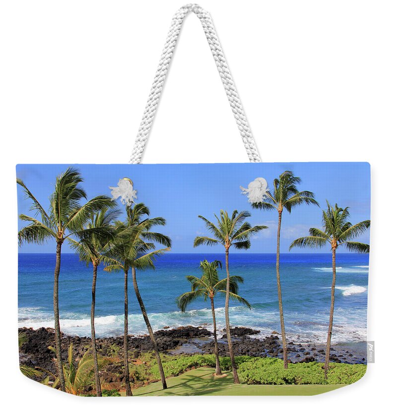 Trees Weekender Tote Bag featuring the photograph Hawaiian Palms by Robert Carter