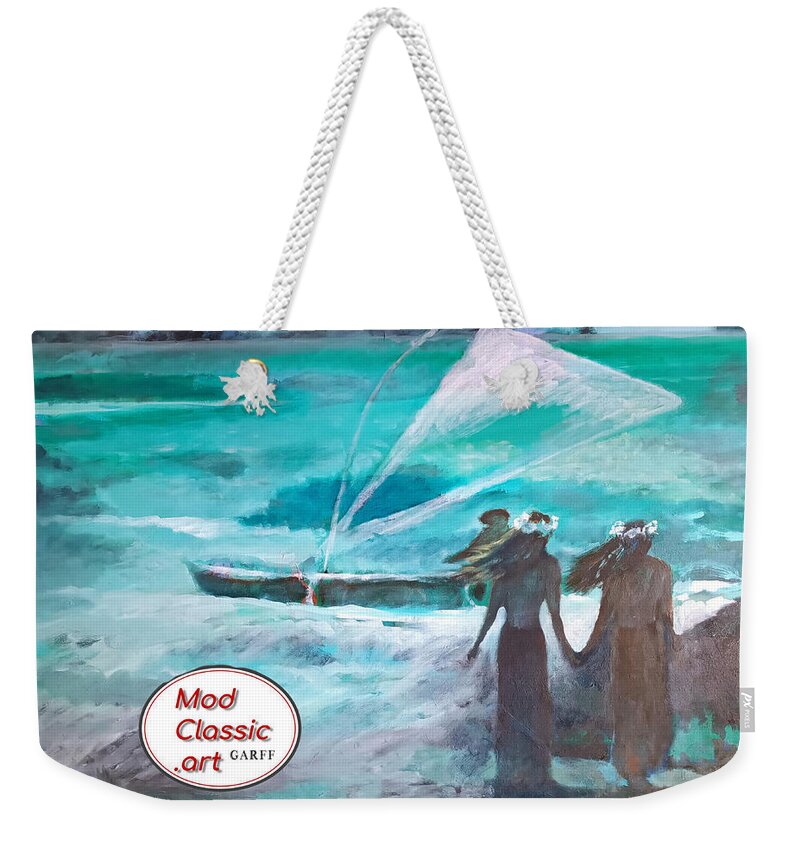 Hawaii Weekender Tote Bag featuring the painting Hawaiian Wind ModClassic Art by Enrico Garff